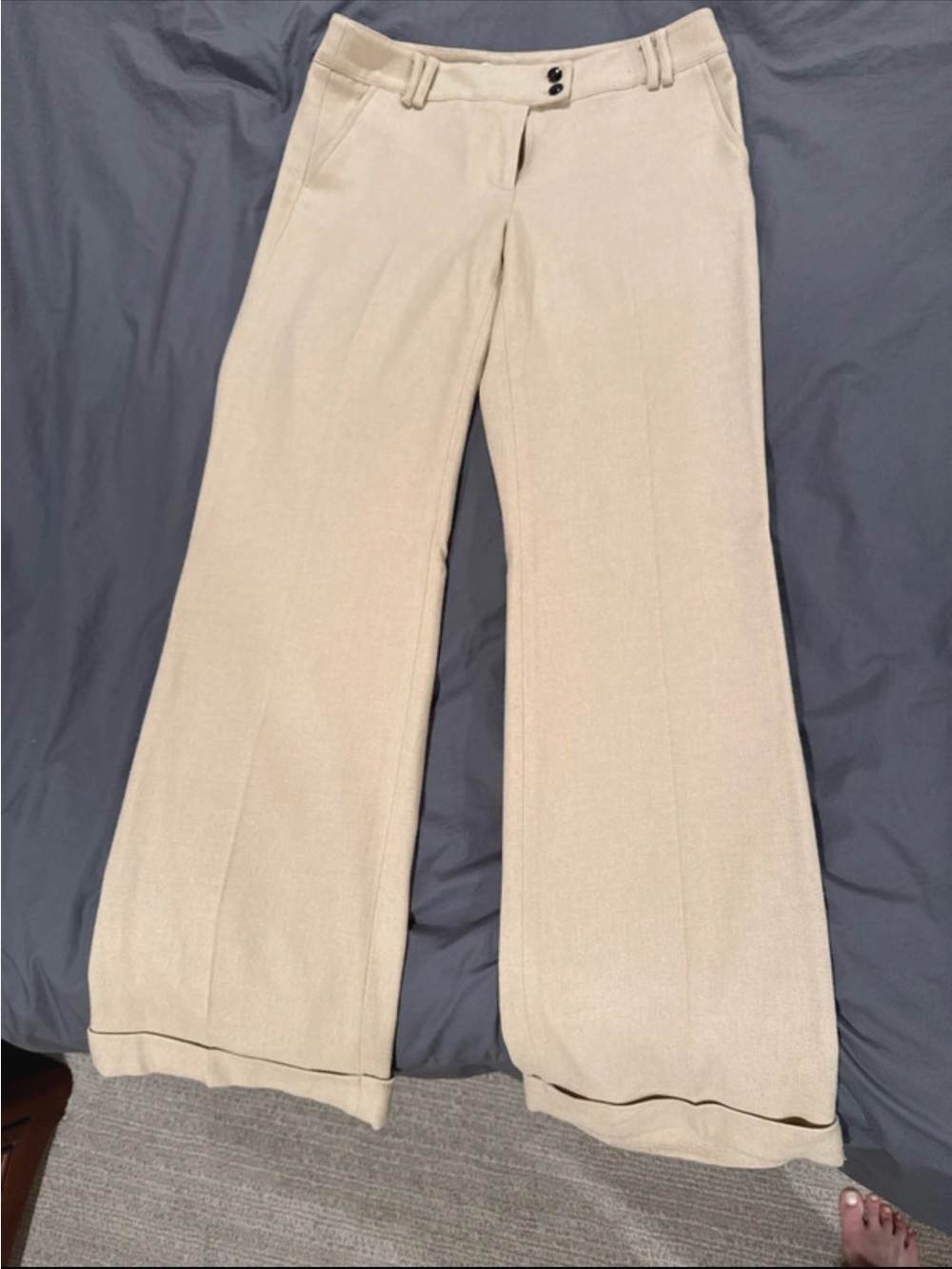 Talbots Beige Wide-Leg Dress Pants
